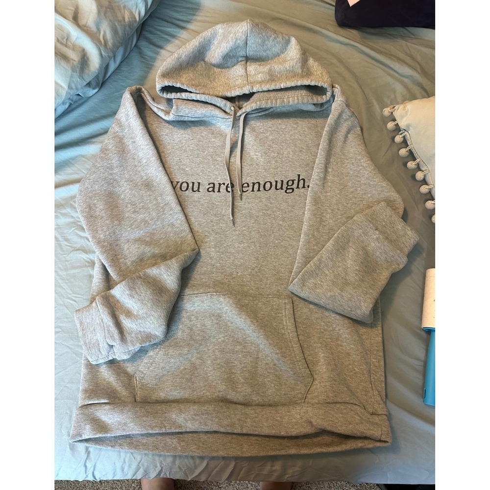 You Are Enough Dear Person Behind Me Mental Health Awareness Hoodie Gray L READ
